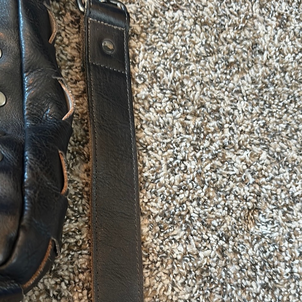 Bed Stu Black Woven Leather Shoulder Bag - Picture 15 of 16
